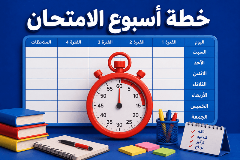 خطة مذاكرة الرياضيات لأسبوع الامتحان